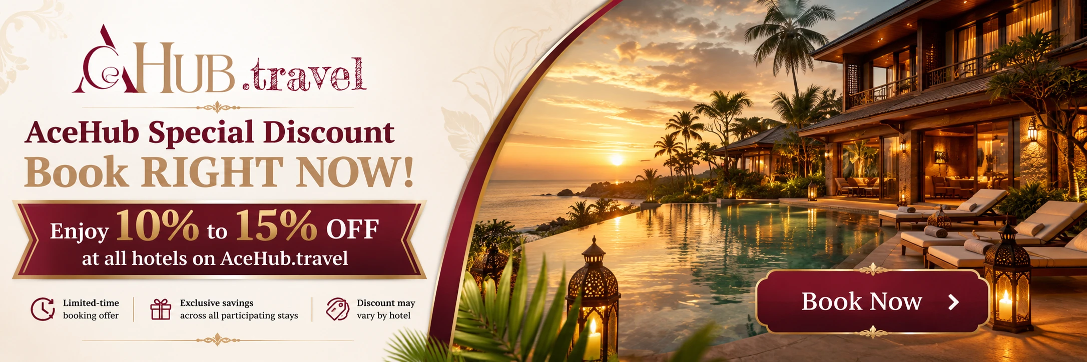 AceHub Special Discount: Enjoy 10% to 15% off at all hotels on Pearl Destinations